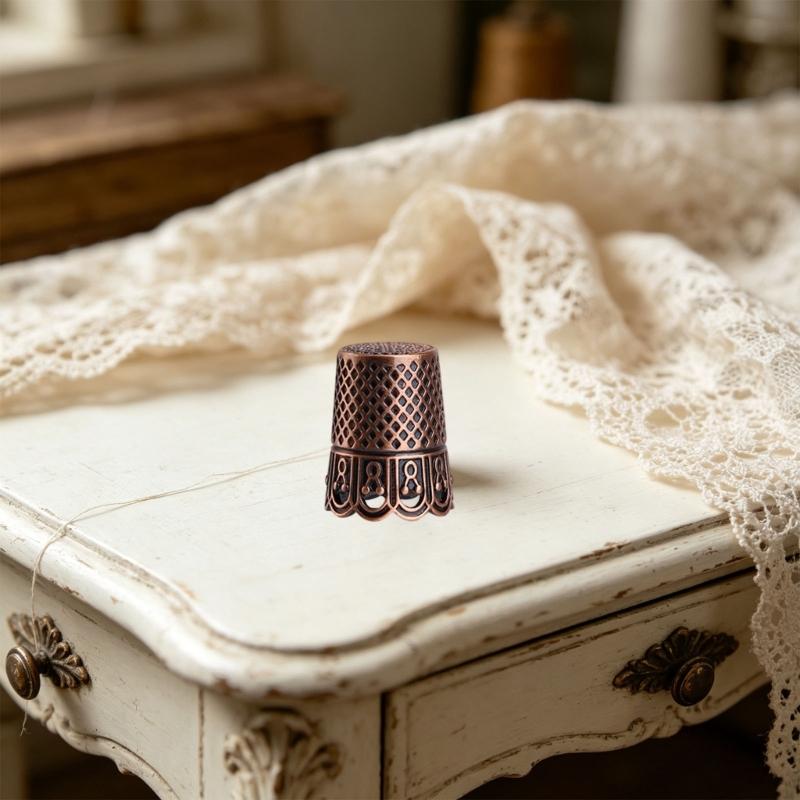 Elegant Metal Thimble With Awl And Needle Holder For Sewing Projects
