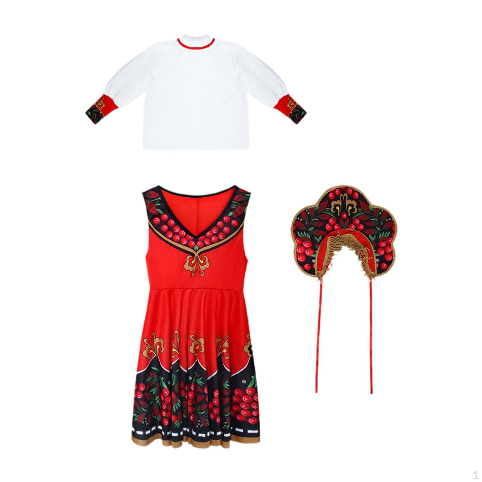 

Folk Clothing Russian Girls Cosplay Costume Dress for Performance XL