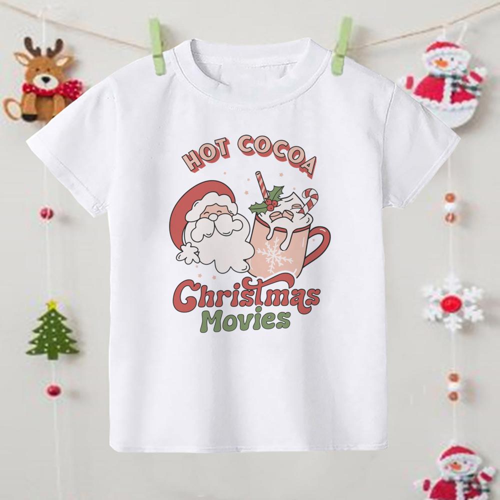 Crăciun Fericit Tricou Imprimat cu Elan Copil Tricou de Crăciun Haine Copil Topuri Băiat Fată Ținută Petrecere Crăciun Cadouri de Sărbători pentru Copii