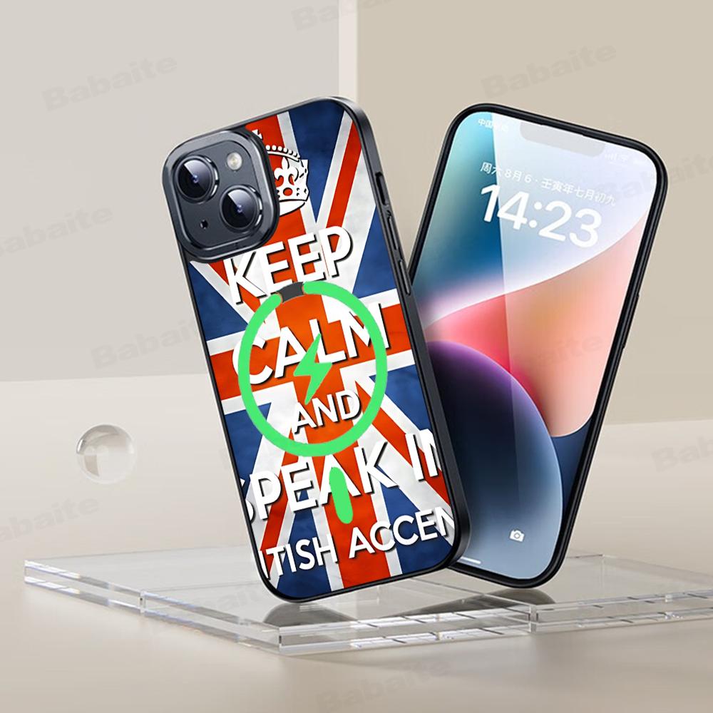 TOPLBPCS England British Uk Flag Phone Case Magnetic Case For IPhone 16 14 13 12 11 15 Pro Max Plus For Magsafe Wireless