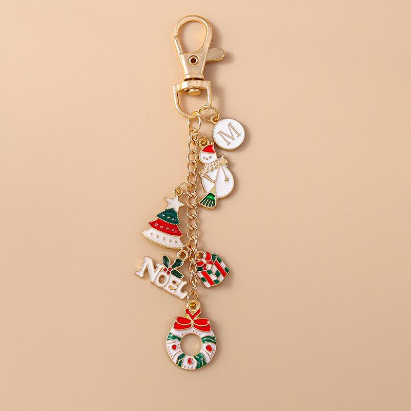 New Christmas Tree Keychain Women Girls Snowman Santa Claus Key Ring Pendants for Handbag Decor DIY X'mas Key Chain Gifts
