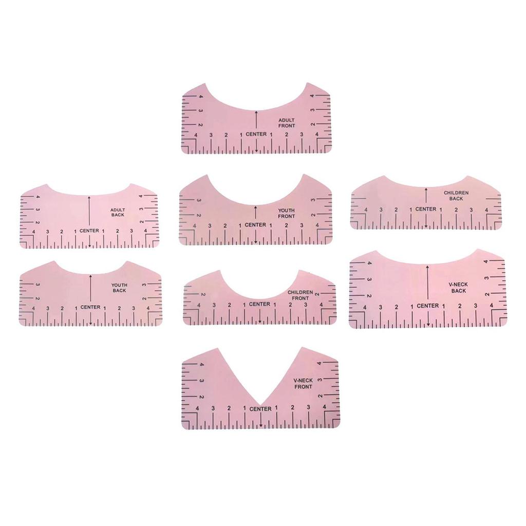 8x T Shirt Ruler Guide Portable Set Alignment Tool for All Sizes T Shirts Vinyl Placement Hot Press Craft Sewing Supplies Adults