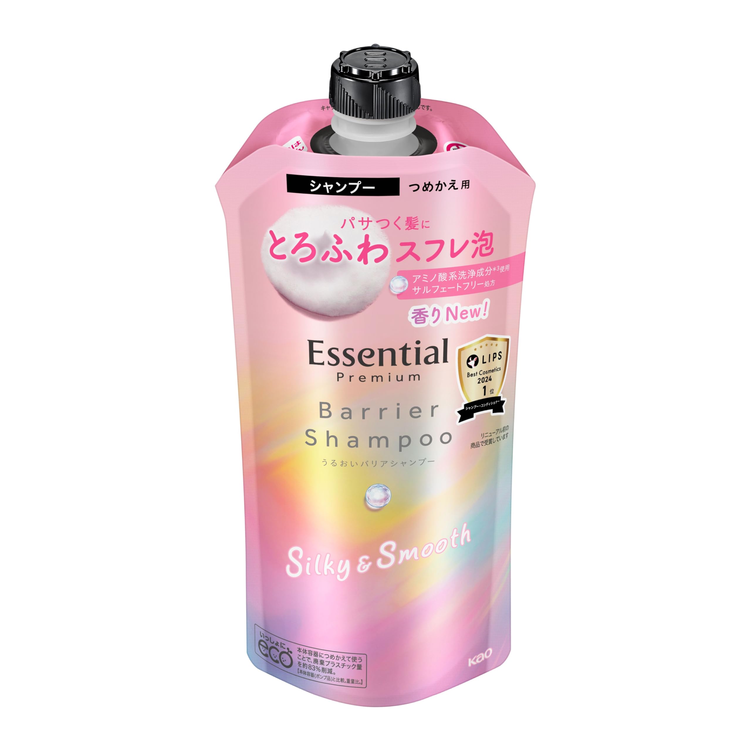 Essential Premium Moisture Barrier Shampoo Silky Smooth Refill 340ml & розовый