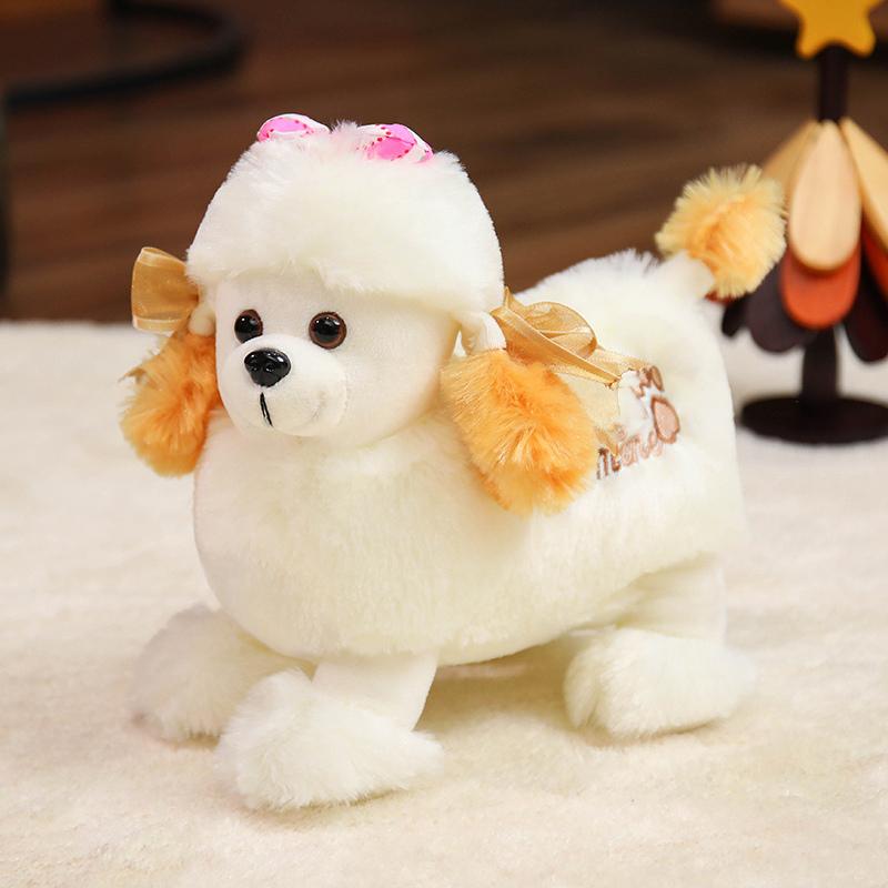

23/28/35cm Realistic Poodle Teddy Dog Plush Toy Stuffed Animal Doll Cute Soothing Companion Decor Sleeping Pillow 23cm жёлтый