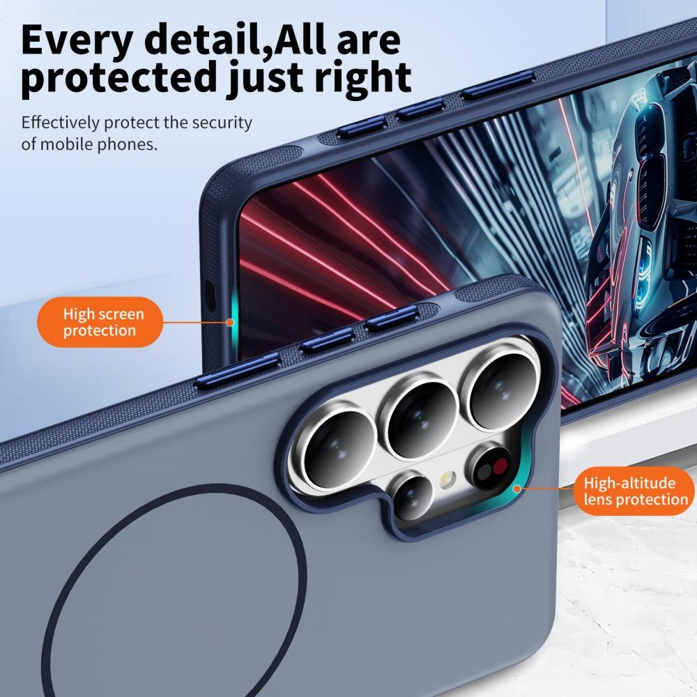 Frosted Magnetic Metal Holder Phone Case For Samsung S26 S25 Ultra S24 S26 S23 Plus S25 FE For Magsafe Wireless Charging Cover