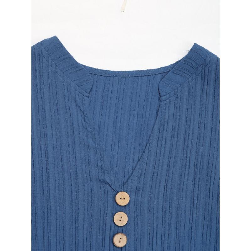 Dámské letní jednobarevné dlouhé šaty s výstřihem do V a ležérními rukávy