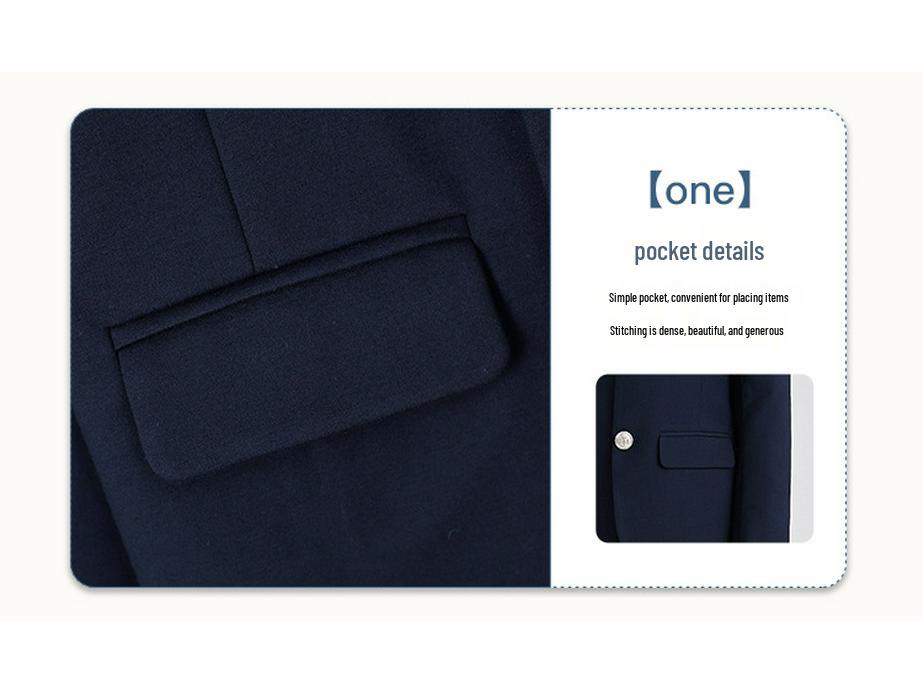 Spring/Summer Kids' British College Style Navy Blue Kindergarten Uniform Set for Performances