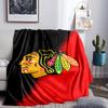 Chicago Hockey Throws Blanket Flannel Blankets Plush for Couch Bed Gifts for Men Women Travel picnic blanket Christmas fan gifts
