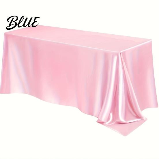 Scandinavian Style Table Protective Cover Satin Fabric Nordic Smooth Linen Tablecloth Dustproof Colorful Wedding Party