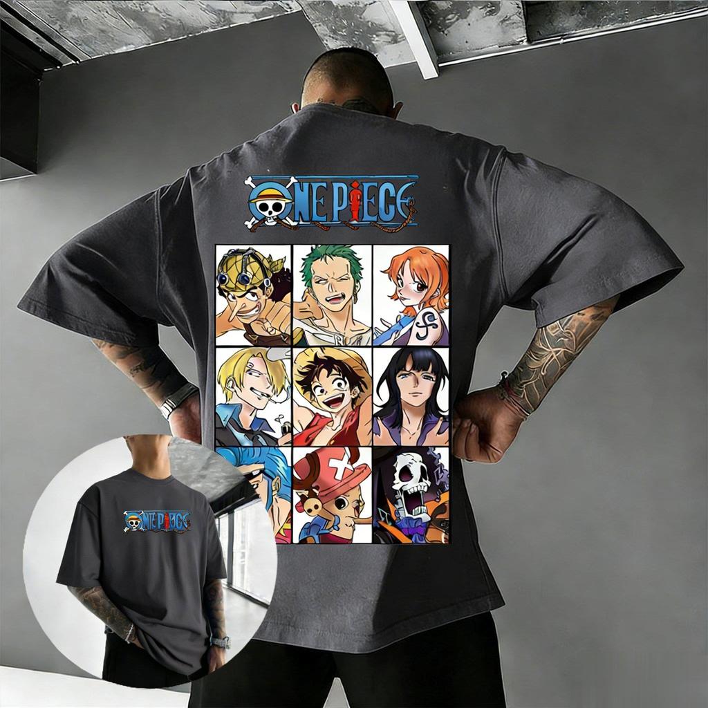 2026 Summer Y2k One Piece Anime T Shirt Men Women Luffy Zoro Nami Print Cotton Short Sleeve Tee Streetwear Casual Graphic Tops