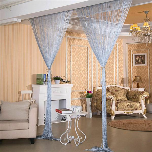 Tenda a fili per porta Nappa lucida Linea flash Porta finestra Tenda mantovana Divisorio decorativo per matrimoni, camere da letto, feste