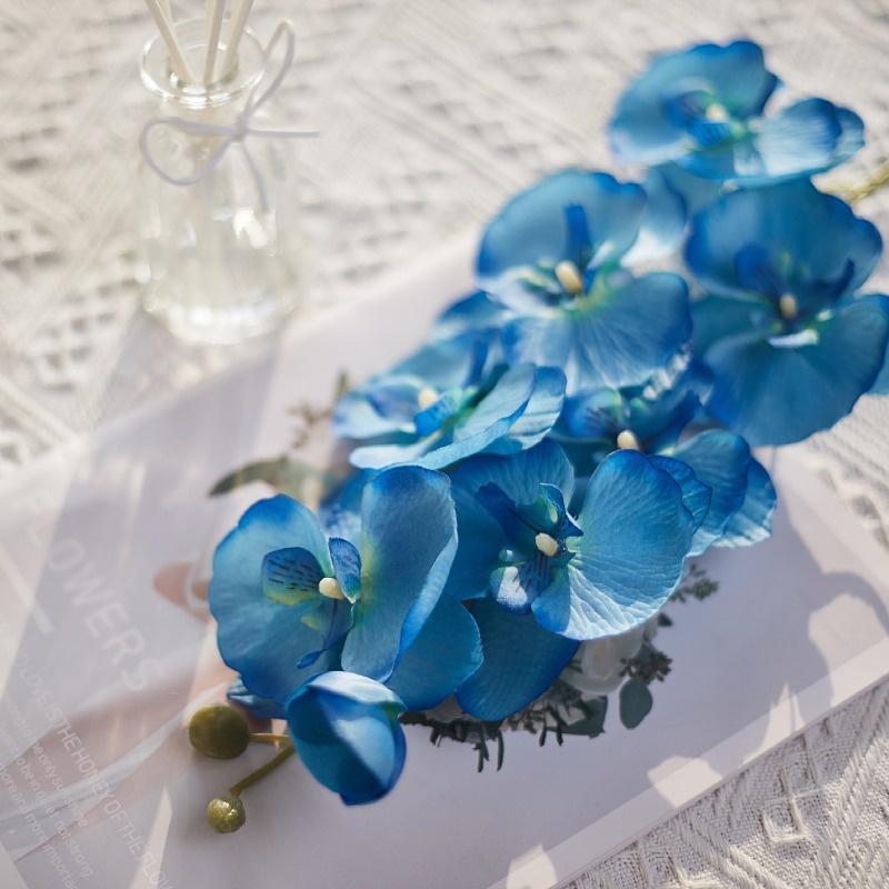 8Heads Butterfly Orchid Artificial Flower Non-woven Fabric Imitation Flower European Style Phalaenopsis Table Flower Hom