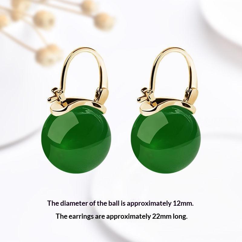 Silver Light Green Jade Drop Earrings Elegant High Gloss Polished Finish for Women Anniversary Gift Daily Use