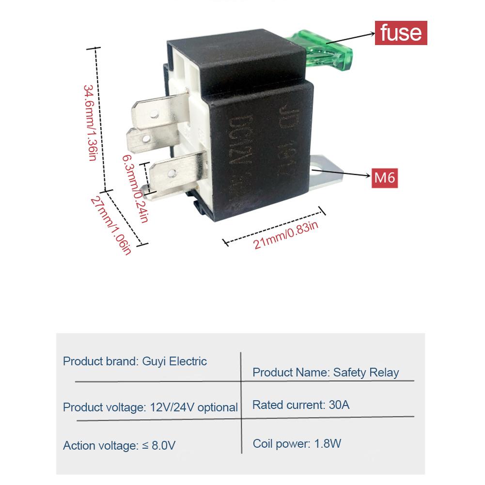 12V DC 4 Pin 5 Pin Car Automotive Fused Relay 30A Fused On/Off Car Motor Relay with Holder Socket On/Off Fused Relay
