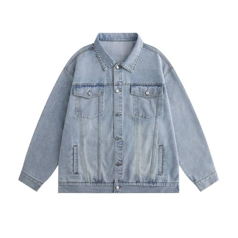 Herre Afslappet Pasform Denimjakke Efterår Afslappet Ydertøj I Vasket Blå Sort Brun Vintage Stil