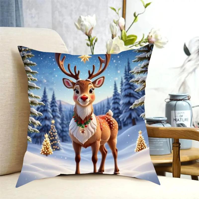 Weihnachts-Hirsch Kissenbezug Kissenbezug Sofakissenbezug Zimmer Heimdekoration
