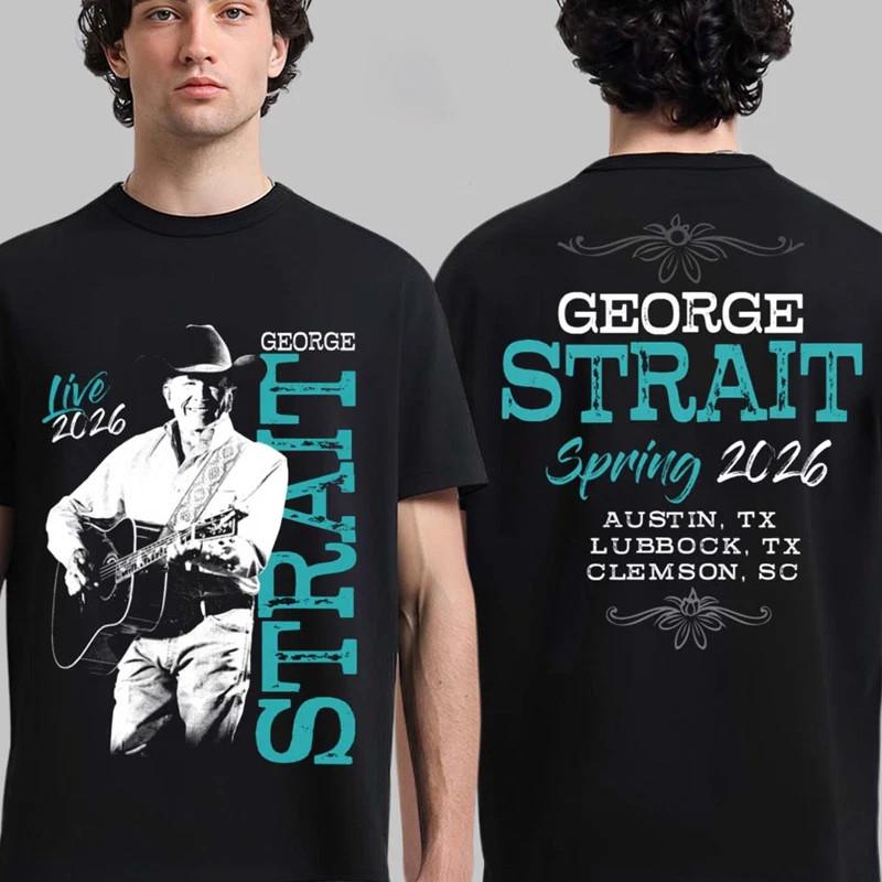 George Strait Live 2026 Texas And South Carolina Tour Double Sided T-Shirt S разноцветный