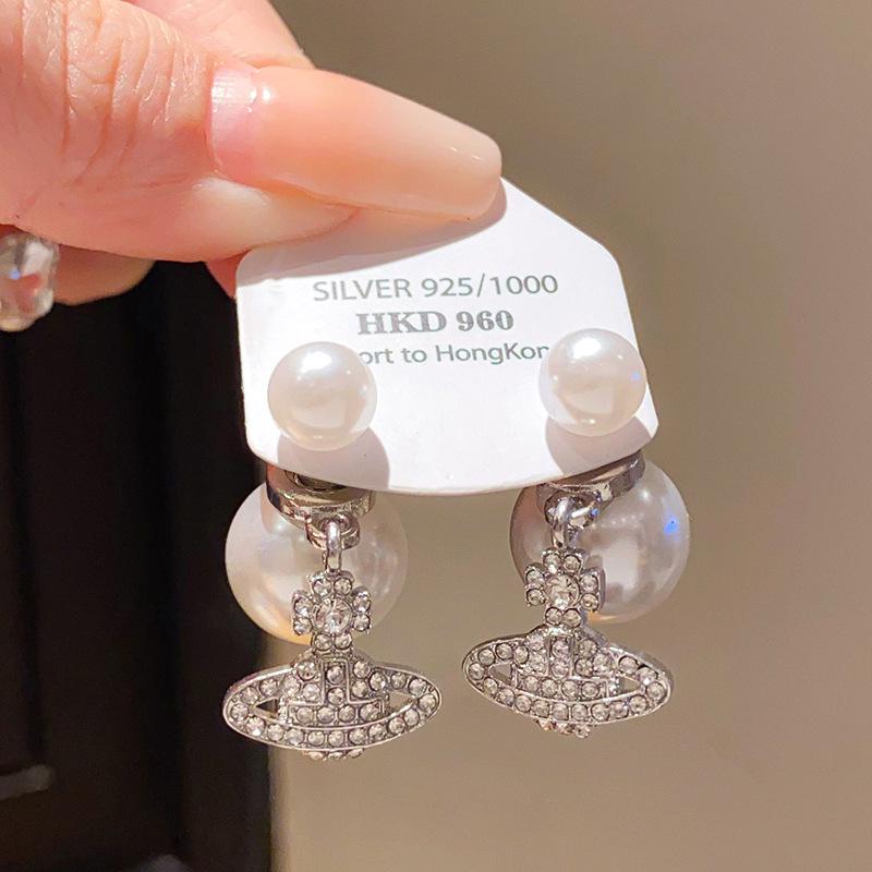 Gold-Plated Silver Bow Pearl Earrings: Retro, Elegant, and Luxurious Studs