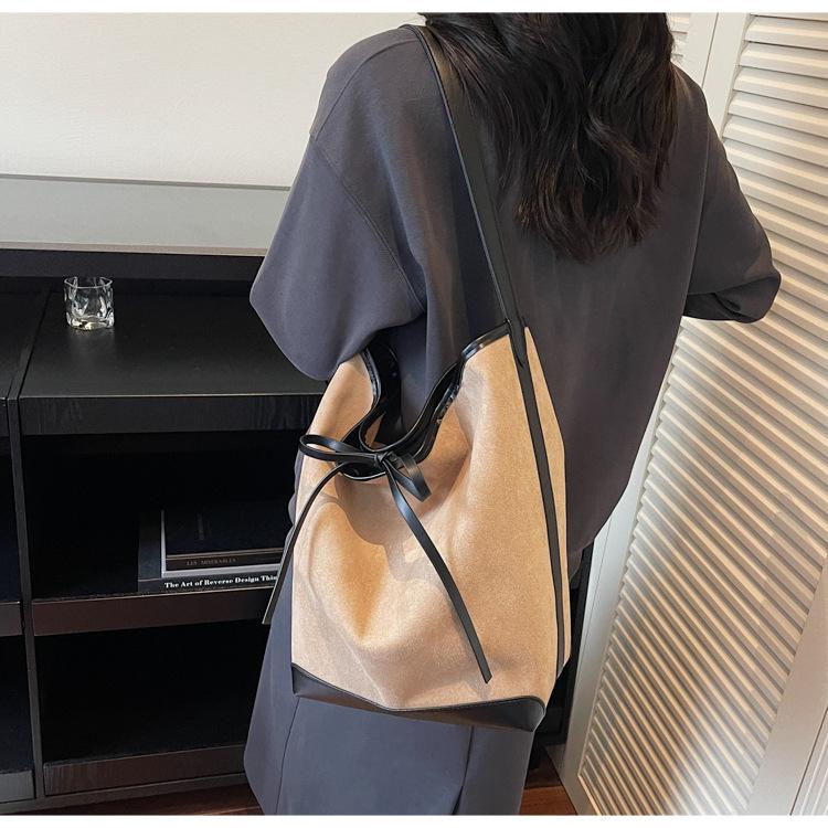 Leopard Print Bag Women's Large Capacity Autumn and Winter Matte Retro Shoulder Bag Casual Commuter Tote Bag