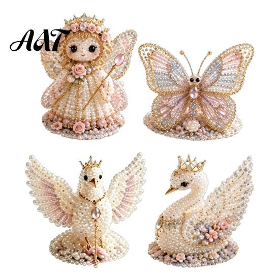Progetto Creativo Pratico 1 Set Kit Fai da Te Animale 3D con Perline, Kit Artigianale Artistico con Perline con Istruzioni Decorative, Insetto Uccello Fata Fatto a Mano
