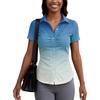 Women's Short Sleeve Button Down Shirt Slim Fit Collared Business Casual Office Blouse Tailored Top for Summer Workwear