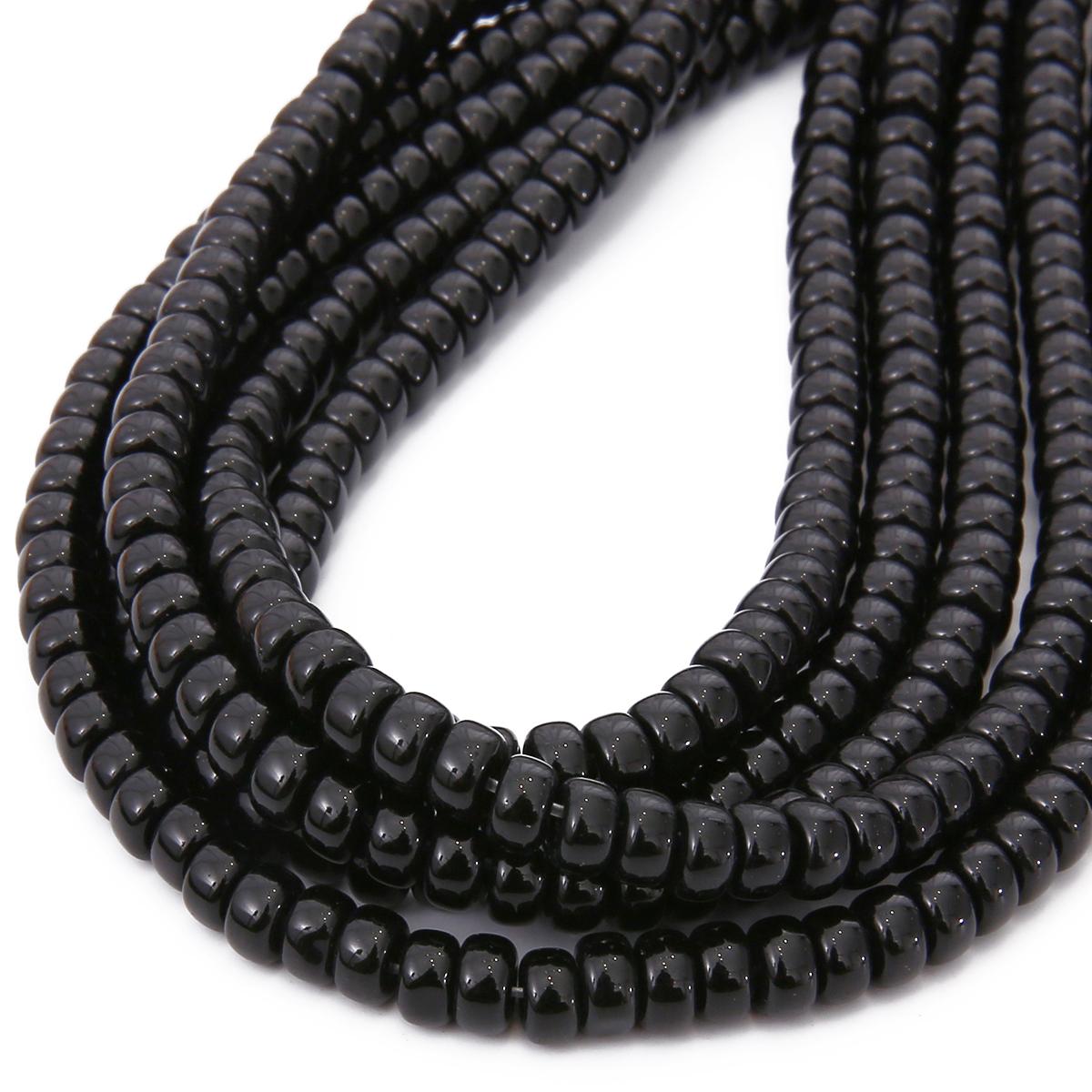 

6x4 мм 8x6 мм круглые стеклянные глянцевые бусины, круглые бусины-разделители для изготовления ювелирных изделий, браслет, ожерелье, аксессуары 6x4mm 100pcs чёрный