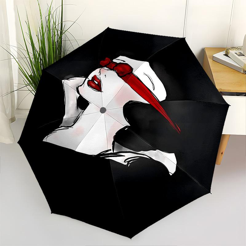 

Snow White Themed Automatic Opening and Closing Umbrella, Brightly Colored 8-rib Portable Umbrella, Suitable for Men and Women, A Perfect Gi
