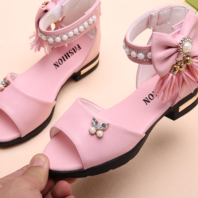 Girls' Summer Princess Sandals 2025 - Korean Style Roman Soft Sole for Middle & Big Kids