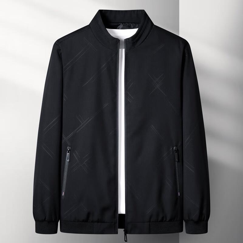 ROMON Men's Stand-Collar Baseball Jacket