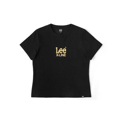 SS24 Standard Round Neck Printed Logo Cool Lightweight T-Shirt Short Sve Women Tops Black LWT008224202026K11000