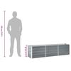 Garden Raised Bed Galvanized Steel 240*40*45 Cm Gray