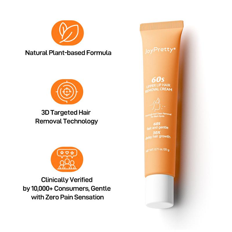 20 g Lippenhaarentfernungscreme für Männer und Frauen zur Entfernung von Lippenhaaren. Gesichtsschonende Entfernung von Bart. Achselhaarentfernungscreme