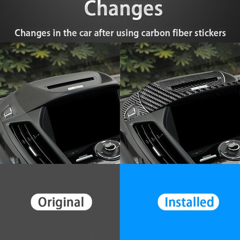 For Ford Escape/Kuga 2013-2016 Real Carbon Fiber Sticker Center Console Top Panel Cover Trim Car ide decorative Accessories