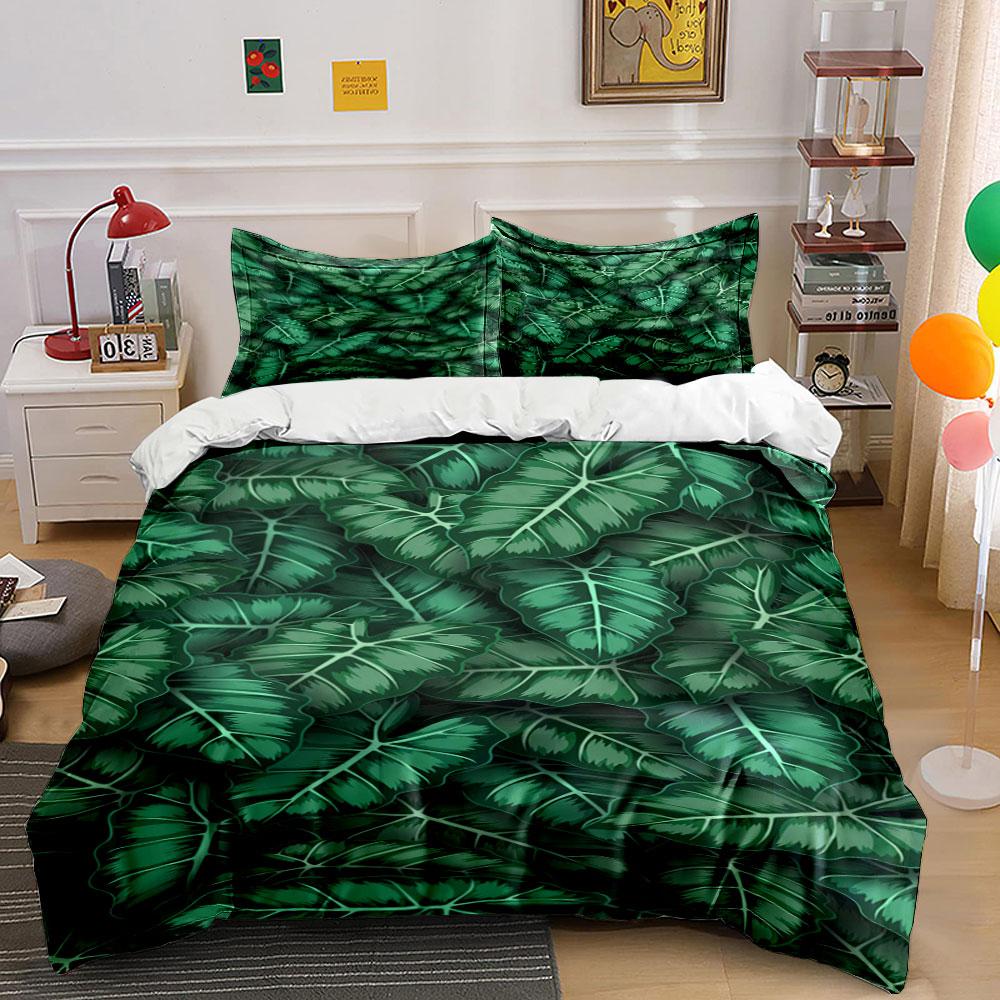 

Green tropical banana leaves. Bedding sets Duvet cover sets Duvet covers Pillowcases(1 * Duvet Cover 2 * Pillowcases, without duvet insert) 135x200cm