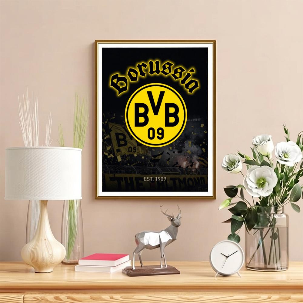Bvb Soccer Team Stadium Theme Diamond Painting Round Diamond Mosaic Rhinestones Diamond Embroidery Craft Kit Wall Decor Without Frame