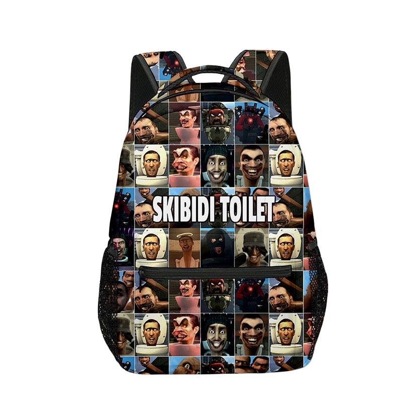 Skibidi Toilet Oxford Cloth Backpack Cute And Durable Kids School Bag Style A