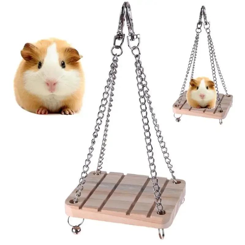 New Pet Hamster Bird Wooden Toy Game Board Hanging Swing Squirrel Fun Springboard Hamster Chinchilla Cockatiel Swing Ladder