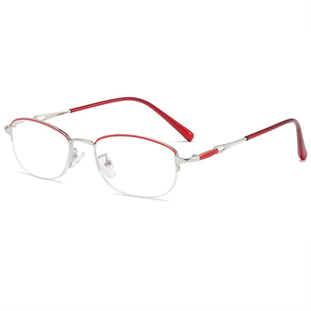 

Очки для чтения, металлические очки для чтения в полуоправе, женские очки для пресбиопии, сверхлегкие очки с защитой от синего луча +3.5