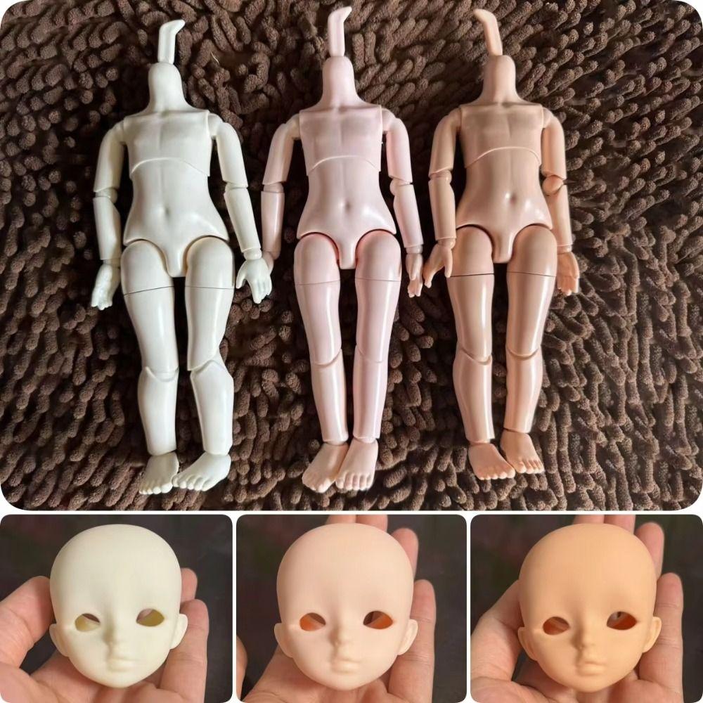 Multi Joints 1/6 Bjd Body Without Makeup Dolls Body Birthday Gift Doll's Head  Diy Handmade