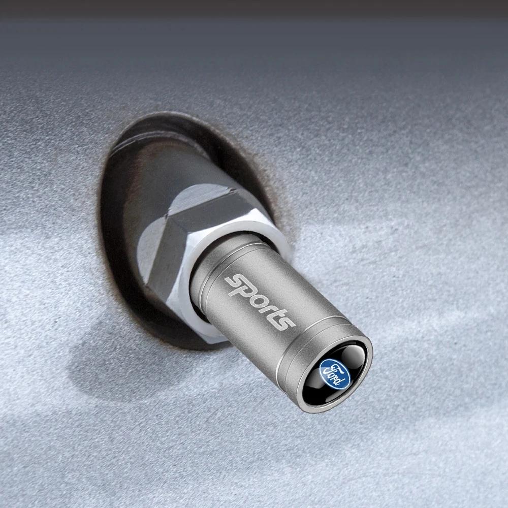 For Ford Ranger T6 PX4Pcs Car Logo Wheel Tire Valve Stems Cap Badge Accessory For Ford Focus Mk2 MK3 MK7 MK4 Fiesta Ranger Mustang Kuga Mondeo STLine