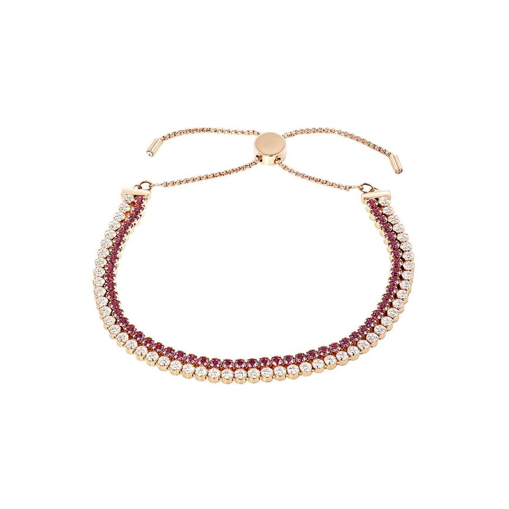 Swarovski Rose Gold Double Row Diamond Soft Sparkling Bracelet Women jewelry 5224179