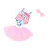 Doll Clothes Pink Skirt Flamingo Bkini,Bunny Hairpin,Shoes For 18Inch American Toy&43cm Baby Doll Accessories Birthday Gift