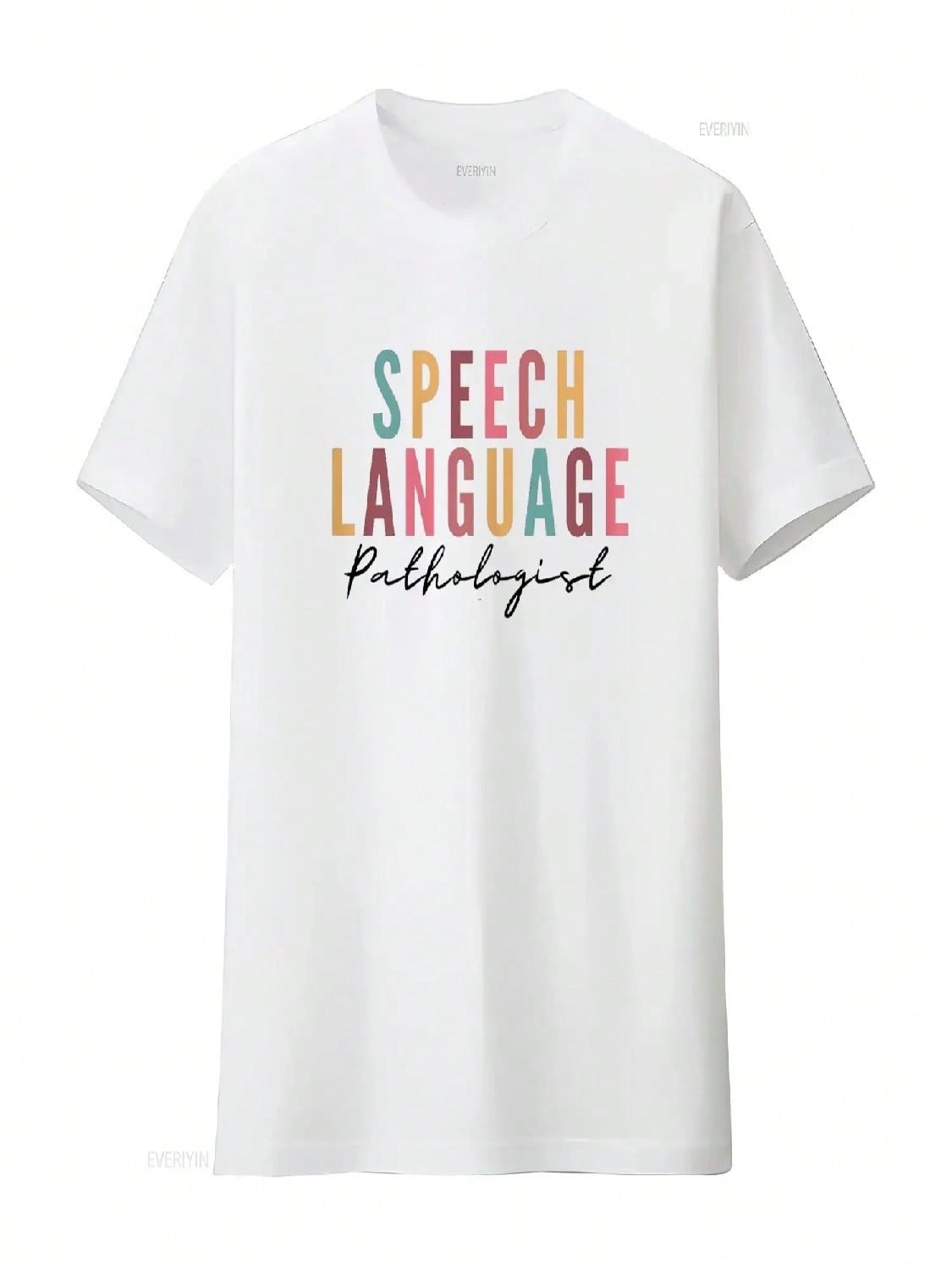 Speech Therapy Language Pathologist SLP Crew School T Shirt Vintage Washed Fashion Top For Everyday Wear Breathable Slightly S разноцветный