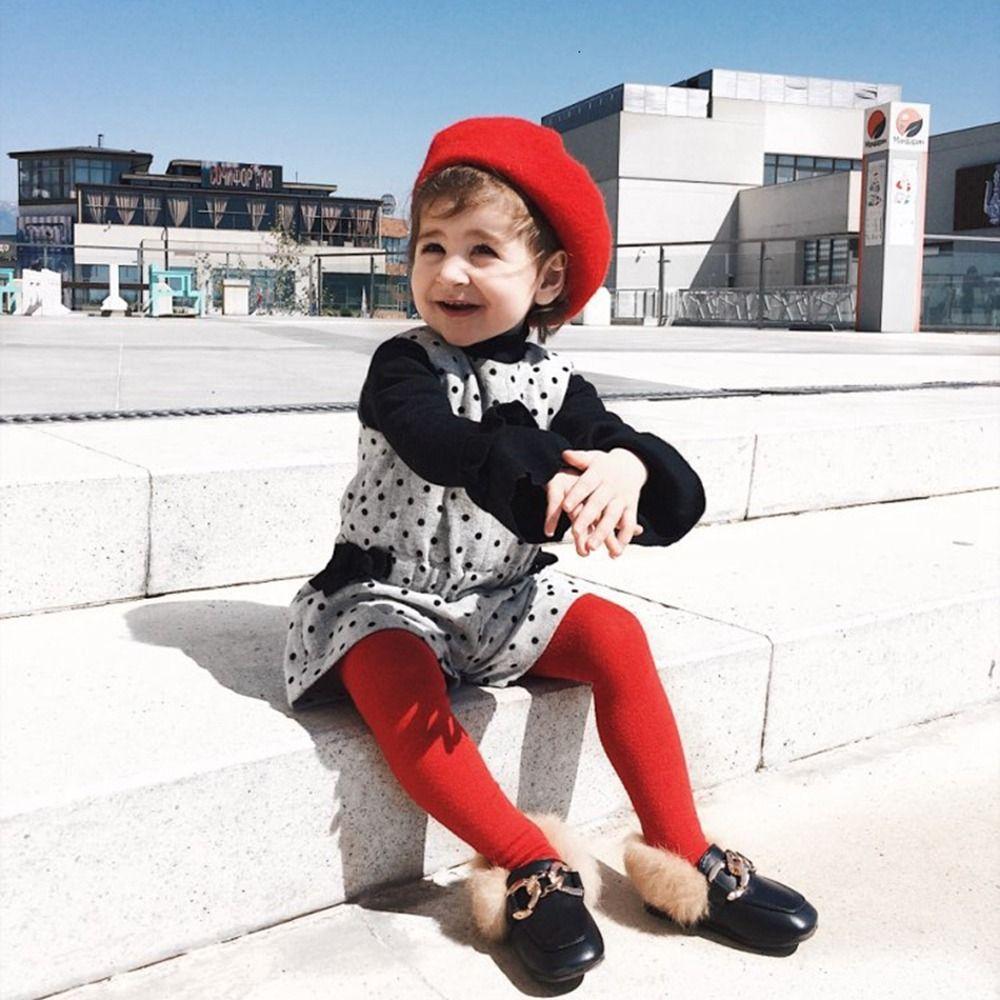 Color Flattish Cap Kids Caps Warm Hat Girl Beret Baby Wool Hat Children's Beret Children's Caps
