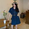 Denim Dress French New Women's Clothing Summer Spice Girl Suit Small Long Dress Temperament Coffee Break