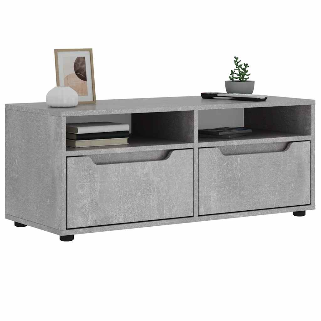 VISNES TV Stand in Concrete Grey 100 x 40 x 38 cm Particleboard