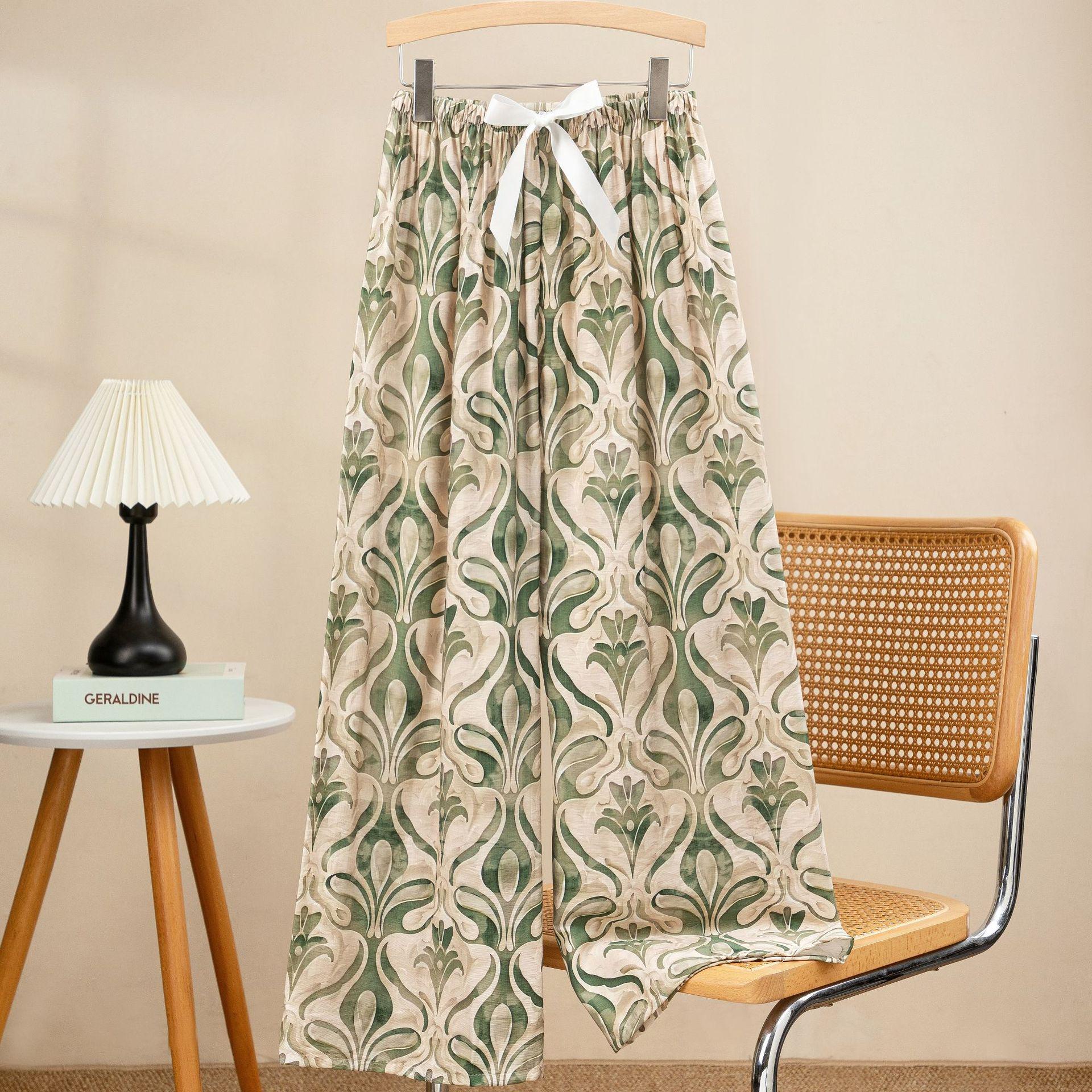 

Women s Cartoon Print Cotton-Linen Pajama Pants - Summer Style, Mosquito Repellent, Plus Size, Loose Fit, Thin, Outdoor Wearable One Size