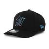 New Era 9FORTY M-CROWN Snapback Miami Marlins MLB ON-FIELD AUTHENTIC PLAYER REPLICA SNAPBACK CEPURE Melna MIAMI MARLINS Cepure Zila Galvenā līga 940MC