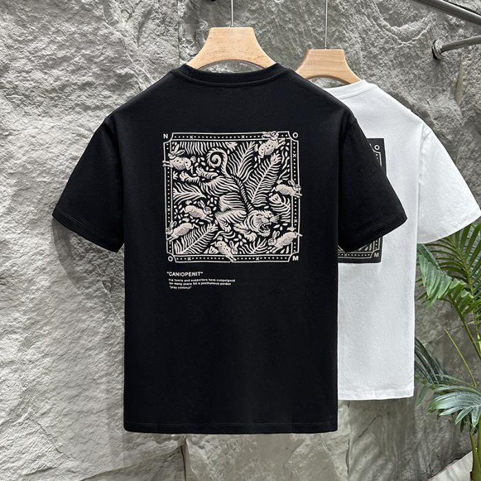Camiseta de Verano para Hombre de Manga Corta Dopamine Wear Estampada de Media Manga Body Fino para Hombre