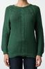 Women's Fashion Stylish Sweater Emerald Green Soft Textured Hair Braided Seamless Knitwear Sweater